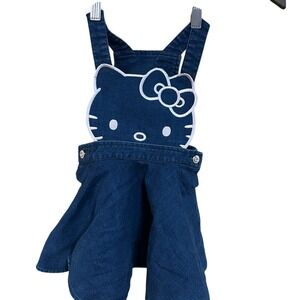 Girls‎ y2k character Hello Kitty Denim Overall Dress Size 3t